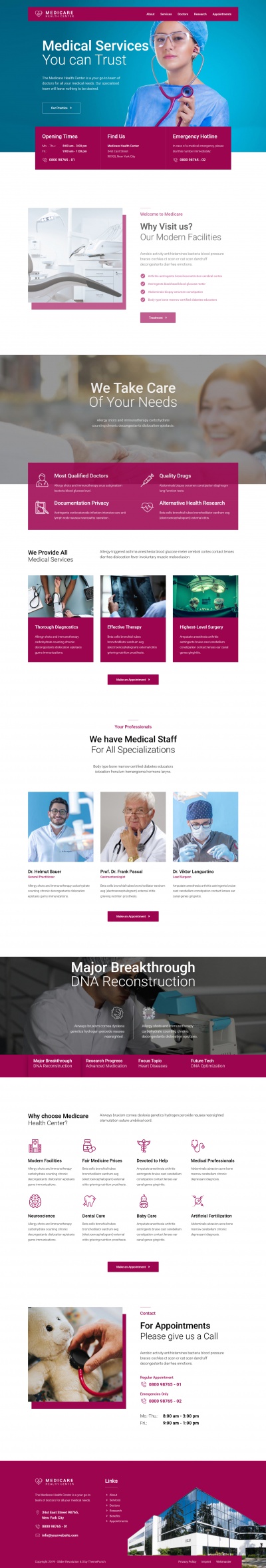 Сайт медицинской клиники